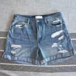 Vervet Distressed Denim Jean Boyfriend Shorts Size Large Blue Photo 4