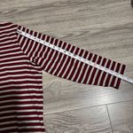 cj banks Plus Women Burgundy Gray Striped Long Sleeve Crew Neck Top Size 2X Photo 12