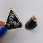 Vintage Multicolor Enamel Gold Tone
Triangle Shape Post Earrings Photo 3