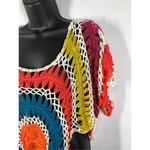 Trendology Boho Hippie Crotched Open Knit Top Size Medium Yellow Photo 2