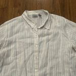 Chico's Tunic Top Women's XL (3) Striped 100% Linen Blouse Button Up Shirt Photo 5