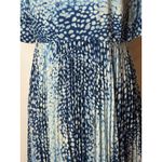 Whistles Dress Women 8 Blue Green Esme Leopard Print Asymmetric Hem Midi Preppy Photo 8