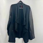 Spanx Drape Front Jacket Very Black plus size 3X NWT faux leather ponte stretch Photo 5