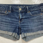 American Eagle  Outfitters women’s dark wash cuffed denim shorts. Size 6 Photo 0