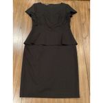 Lafayette 148  black Short Sleeve Peplum Midi Dress Women's Size 14 Photo 3