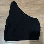 Stradivarius  black sparkly one shoulder top size small Photo 0