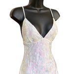 Lucy in the Sky Lucy In the Sky Clarabelle Iridescent Sequin Dress Sz S White Fairy Lace Photo 1