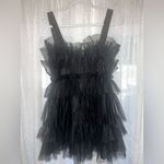 Storia  black tulle tiered ruffle party dress size small Photo 5