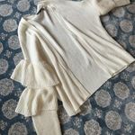 RDI Ruffle tiered bell sleeve sweater open cardigan large white nwot Photo 0