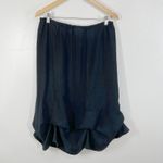 Bryn Walker Linen Skirt Womens Small Black Elastic Waist Made in USA Tulip Hem Photo 1