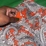 J.Crew  High Waist Orange and White Paisley Shorts size 2 Photo 3