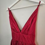 Fame and Partners Burgundy Red Astrid Maxi Dress Sleeveless V Neck Gown Holiday Photo 3