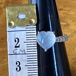 Genuine Aquamarine Sterling Silver Heart Ring Size 8 Photo 6