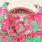 Lilly Pulitzer  Pink & Green Floral Print Short Sleeve Polo Tshirt Dress Size S Photo 5