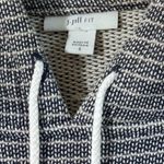J. Jill Navy and White Striped Hoodie Sweatshirt Blue Photo 1