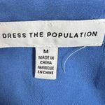 Dress the Population Blue Floral Appliqué Juniper Crepe Unique Dress Photo 3