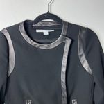 Diane Von Furstenberg  leather Esther‎ black jacket pockets women’s size 4 Photo 2