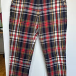 Faherty Cinder Pants Dress Trouser Westport Plaid Red Black Pant Size 28, EUC Photo 0