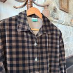 Vintage Velvet Gingham Plaid Oversized Button Photo 3