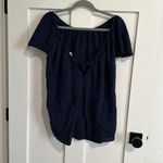 Kona Sol  Women's M Crinkle Crepe Swimsuit Cover Up Navy Blue Light Airy Beach Photo 1