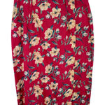 Talbots Vintage Red Floral Linen Cotton Woven Midi Pencil Straight Skirt Size 10 Photo 0