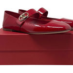 Valentino Garavani  VLogo Patent Leather Mary Jane Ballet Red Flats Size 39.5 Photo 0