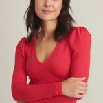 Marine layer NEW!  Lexi rib vneck long sleeve top barberry pink Small Photo 0