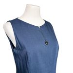 Akris Punto A Line Sleeveless Wool High Neck Ombre Colorblock Dress Blue Navy 8 Photo 3