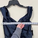 NWT  Dresses Nwot La Femme Off The Shoulder Satin Evening Gown  14 Navy Photo 3