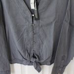 EXPRESS | oversized grey boyfriend slightly cropped shirt Photo 3