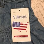 Vibrant  MIU Womens S Small Denim Chambray Tencel Flowy‎ Skirt Skort Shorts NWT Photo 2