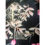 Eluminary Black Rose Pink Floral Print Leggings w Pockets Fits Sizes 10 Photo 2