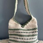 Crochet Beaded Hand Woven Shoulder Bag Green Photo 0