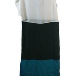 Mimosa Color Block Silk Maxi Dress Contemporary Vacation Size 10 White Photo 1