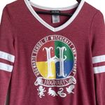 Harry Potter  Women Top M Red Hogwarts School Graphic Design Casual White Accents Photo 8