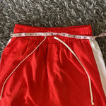 None Red nylon drop crotch joggers fully lined Photo 5