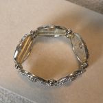 Boutique Silver and Black Enamel Egyptian Pharoah Stretch Bracelet Photo 3