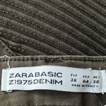ZARA Basic Moto Skinny Ankle Jeans Olive Green Size 4 Photo 2