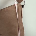 Sasha and Sofi Tan Leather Hobo Bag with Curved Shape and Top Handle Photo 6