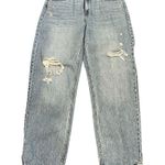 H&M &Denim Distressed Ultra High Waist 90’s Baggy Jeans Light Wash US 12/EU 44 Photo 2