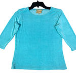 Double D Ranchwear Jersey Sheen Slinky Western Top Size S Blue Modest Stretch Photo 0