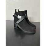 Sanctuary  Cora Suede Heeled Ankle Boots Women 10 Black Minimalist Academia Biker Photo 2