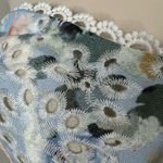 Beulah Floral Strapless Peplum Top with Eyelet details Size Large Photo 9