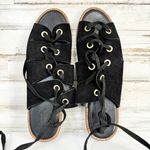 Urban Outfitters  Sandals Women Size 9-9.5 Black Bonnie Sued Laced Rivet Boho Photo 1