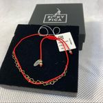 NWT Picky Pica Silver Bracelet with combination of Hearts and Red String Photo 11
