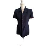 CASUAL CORNER Navy Blue Long Length Short Sleeve Blazer Jacket Size 6 Photo 6
