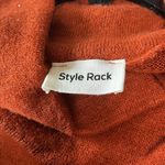 Style Rack Orange Cowl Neck Sweater with Patterned Sleeves Photo 1