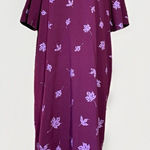 M. Mac Dress women’s 1X Maroon Pink Leaf Vermont Country Store Comfy Y2K Cotton Red Photo 0