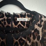 Leopard Print Dress Velvet Bodycon Lace Trim Party Cocktail Mini Size‎ M Brown Size M Photo 7