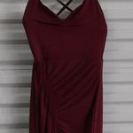 Women's Dress Size Small Burgundy Stretch Cocktail Party Dress Night Out Strappy Photo 6
